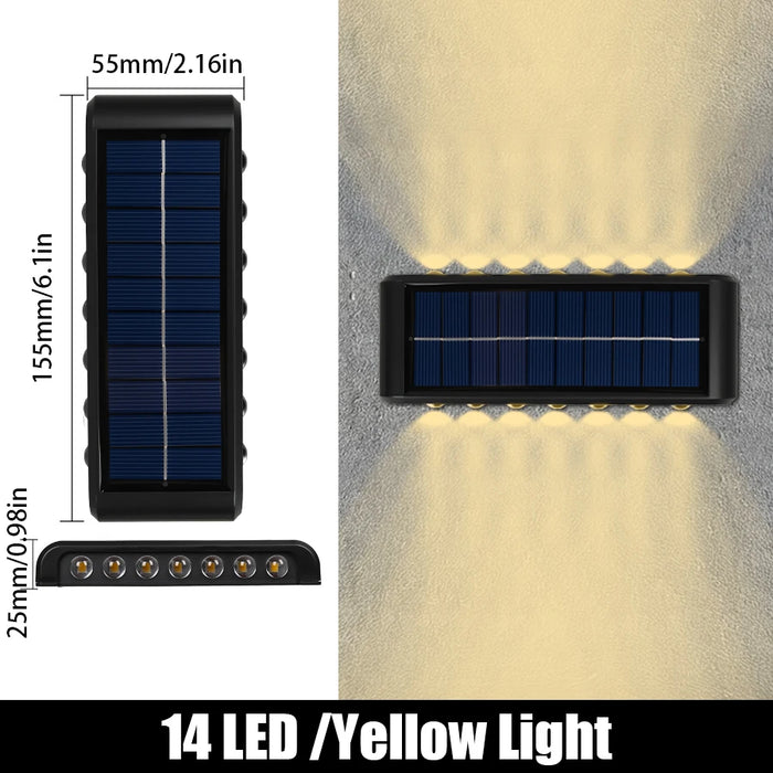 Solar Wall Lamp Outdoor Waterproof Solar Lights Up And Down Convex lens Lighting For Garden Street Landscape Balcony Outdoor Dec