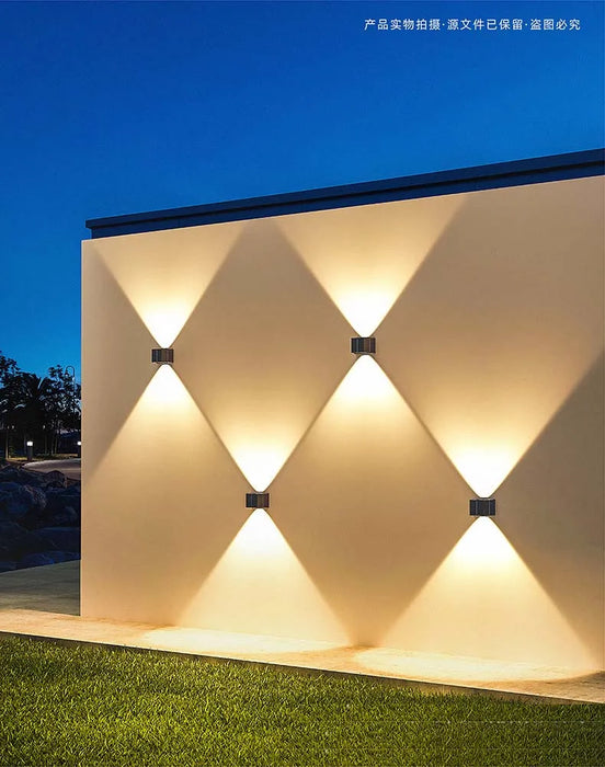 Solar Wall Lights Outdoor Garden Lighting External Solar Powered Led Outdoor Lamp Wall Sconces Yard and Garden Decors Decoration