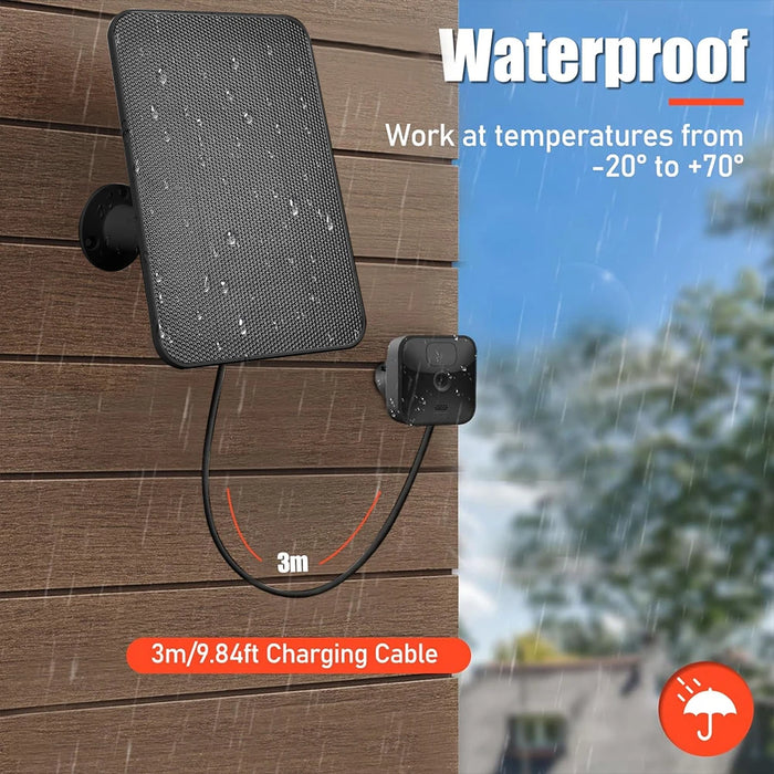 Solar Battery Charger 4W Solar Power Bank Waterproof Micro USB with Rubber Plug for Blink XT/XT2/Outdoor Camera(3rd Gen)