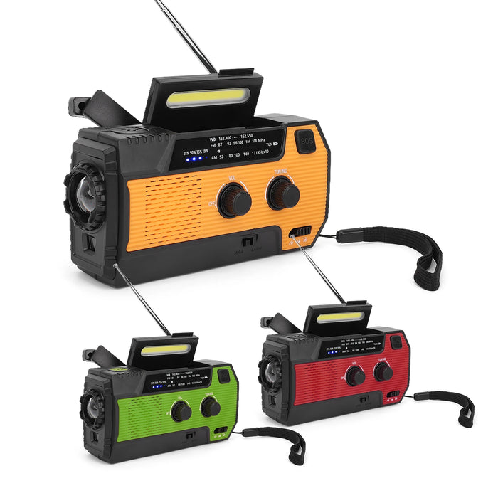 Multi-function Emergency Radio Hand Crank Emergency Radio Solar Crank Portable Outdoor Radio with USB Charging and SOS Alarm