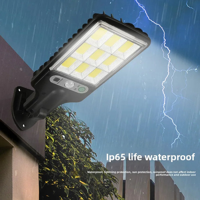 Solar powered outdoor courtyard lights, road human body sensing integrated LCOB household solar street lights, wall lights