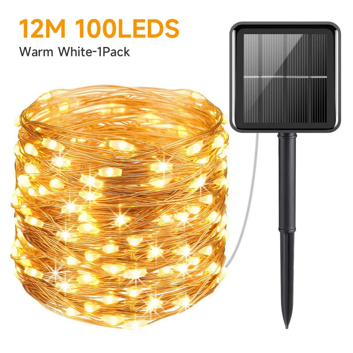 Solar LED Fairy String Lights Outdoor Waterproof 7m/12m/22m/32m 8 Modes Street Garland for Party Wedding Christmas Decoration