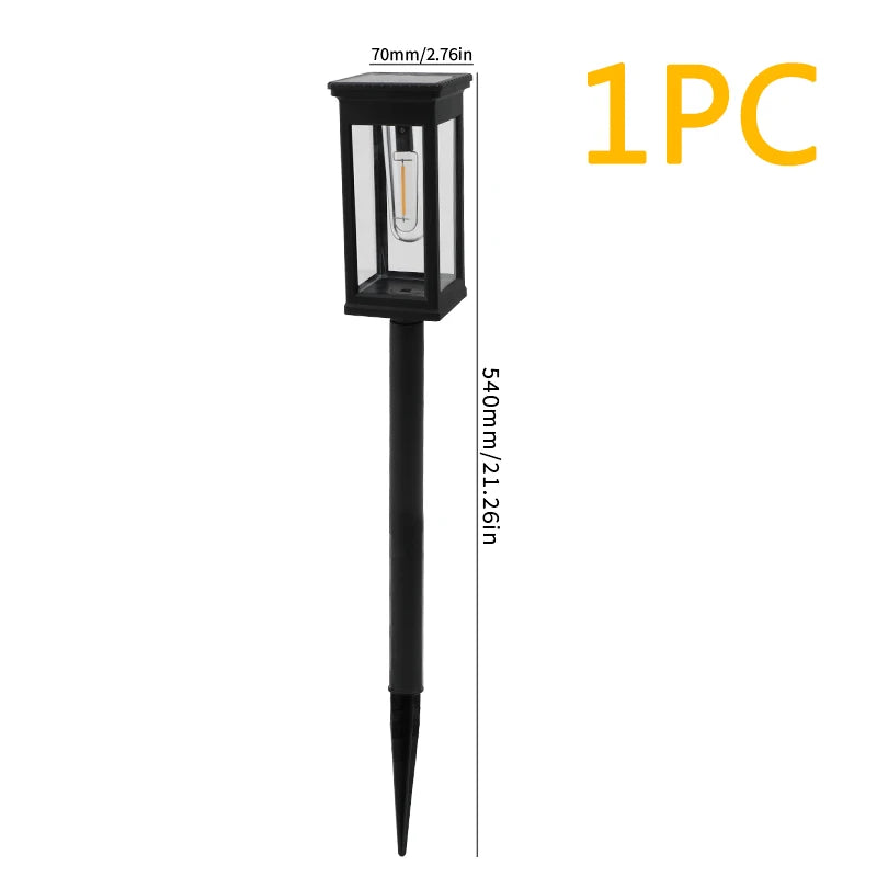 2PCS Solar Pathway Warm Lights Outdoor Waterproof Solar Powered Garden for Walkway Yard Backyard Landscape Lighting Decorative