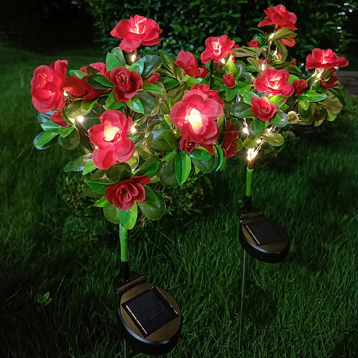 Solar Light LED Azalea Solar Flowers Lamp Outdoor Decorative for Garden Yard Lawn Path Lighting Holiday Wedding Decor