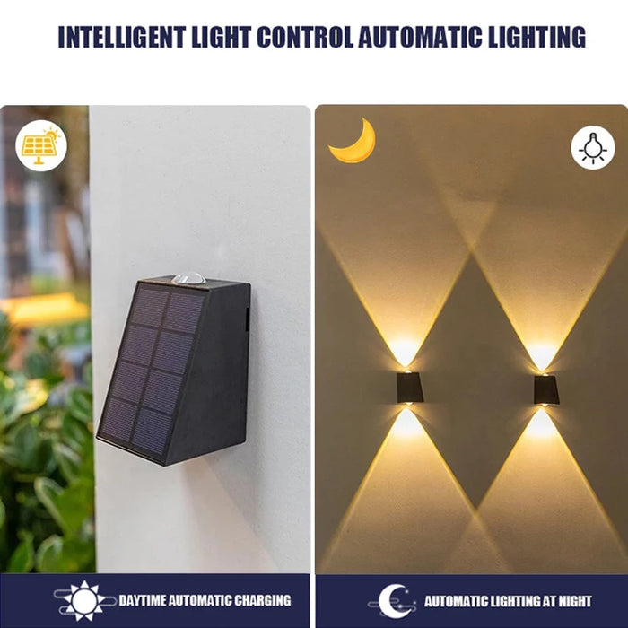 Solar Wall Light Strong Brightness Outdoor Waterproof Home Garden Arrangement Terrace Balcony Atmosphere Decoration Night Lamp