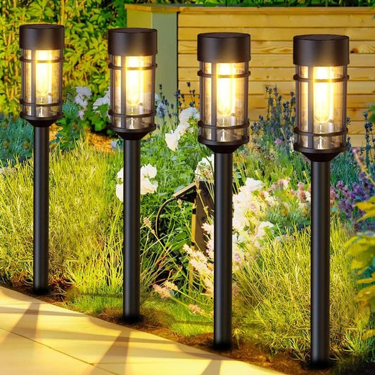 1pcs Solar Pathway Lights LED Solar Light Outdoor Waterproof Glass Solar Garden Light Landscape Lighting for Yard Lawn Walkway