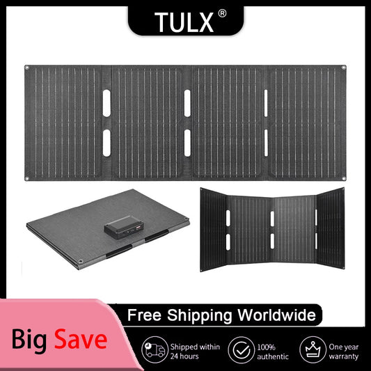 Folding Solar Panel 80W IP65 Waterproof Foldable Solar Charger Portable Solar Panel Charger Outdoor Phone Power Bank for Phone