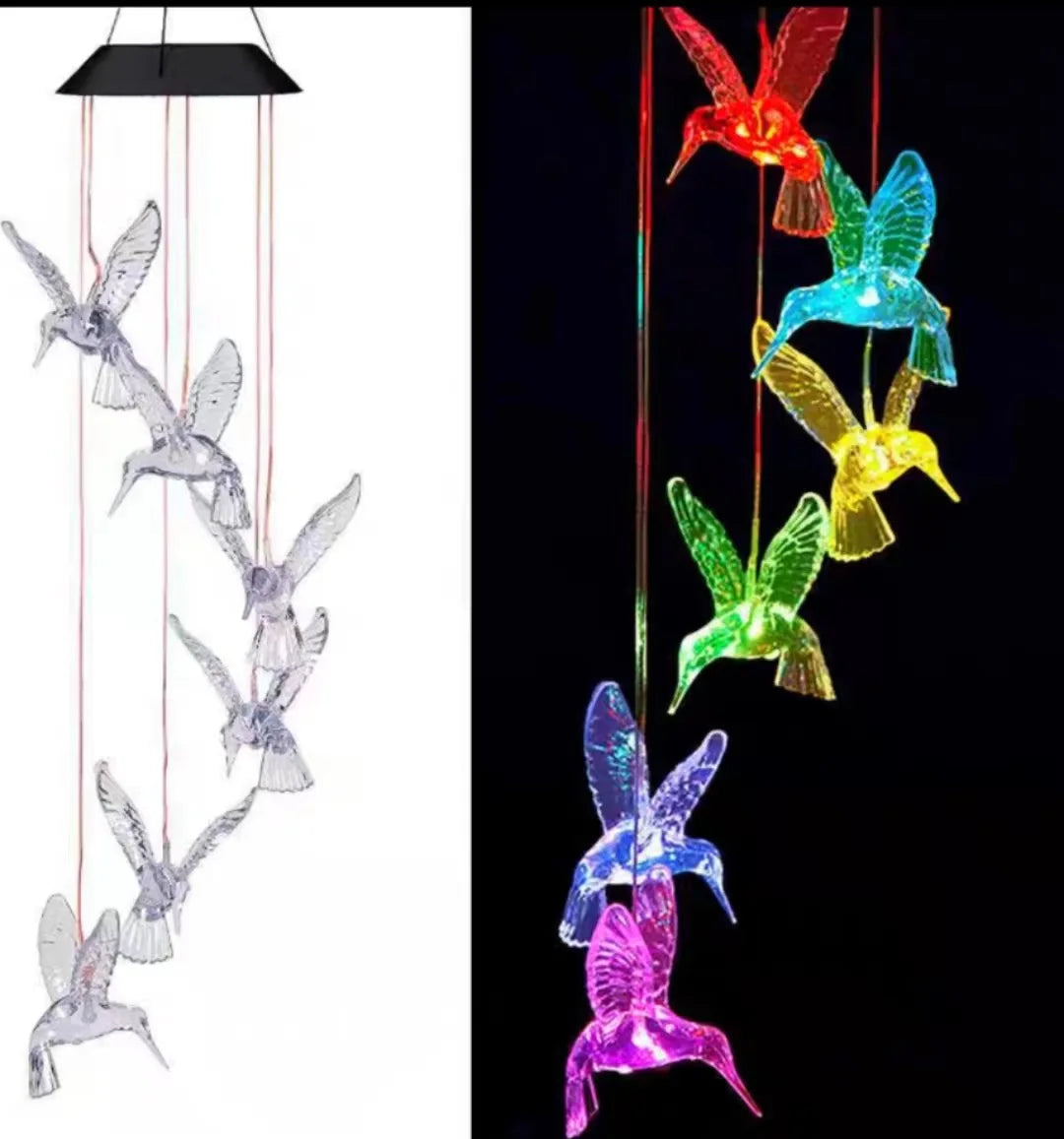 Solar Light Butterfly Windchime Light Rechargeable Christmas All Hallows' Day Party Atmosphere Landscape Balcony Decoration Lamp