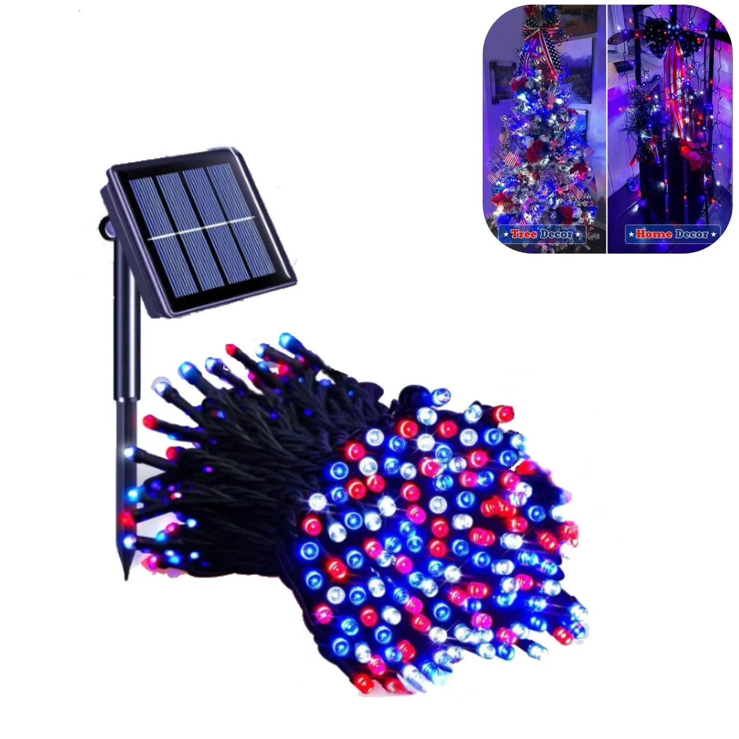 Solar String Fairy Light 8 Lighting Modes 5M 7M Waterproof Outdoor LED Garland Street Lamp Holiday Christmas Garden Decoration