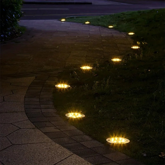 IP68 LED Outdoor Solar Power Ground Light Solar Path Deck Lights Underground Light Yard Driveway Lawn Garden Decor Lighting