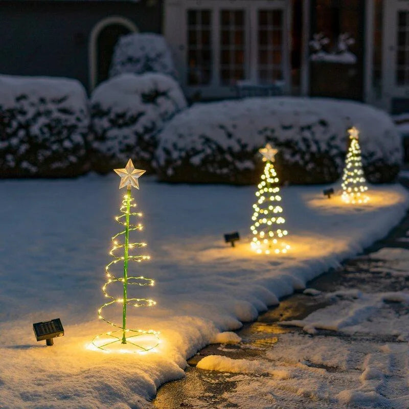 1 Pcs Outdoor Waterproof Solar Led Christmas Tree Decoration Solar Powered String Lights New Year Ornament Garden Decoration