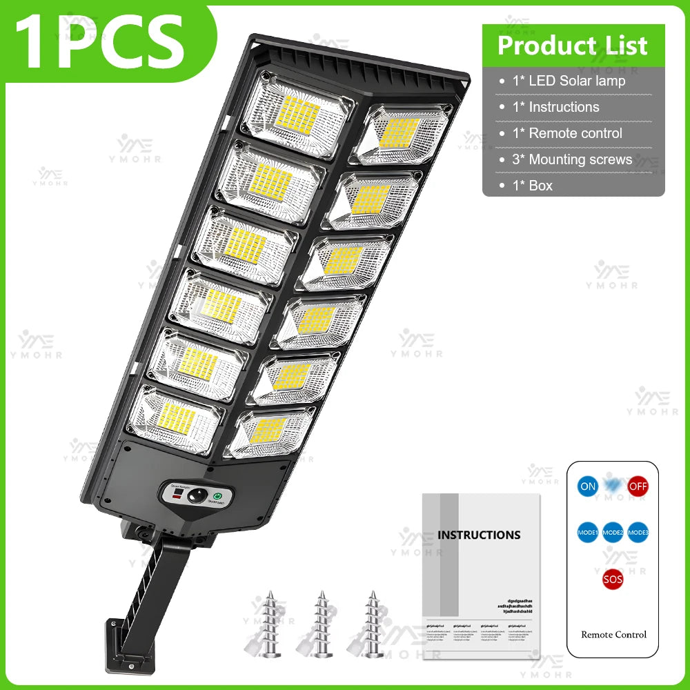Big Led High Power Solar Street Lamp for Outdoor Garden Lighting Solar Sensor Lamp Outdoor Led Spotlights Decoration Wall Lights