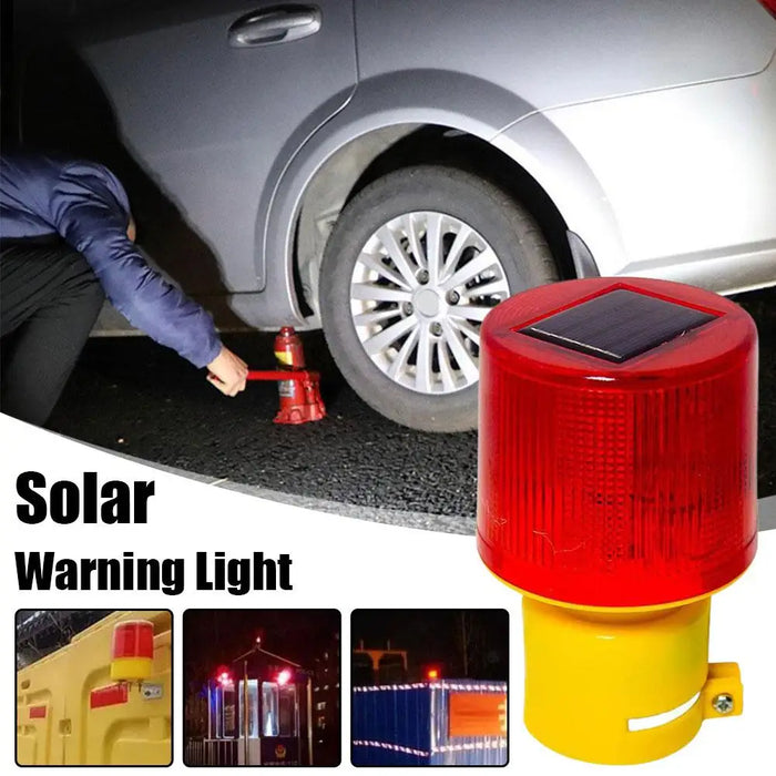 Solar LED Emergency Warning Light High Visibility Flashing Beacon For Construction Barriers, Road Safety & Night Alert