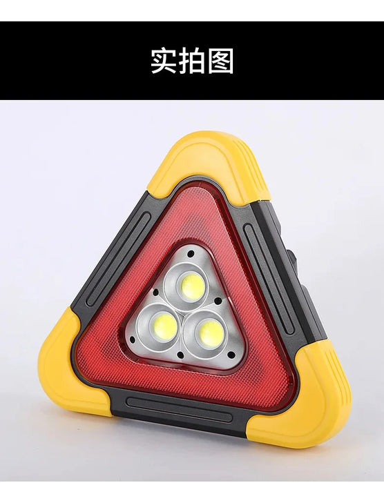 3 in 1 Solar Car Emergency Triangular Warning Light Safety Emergency Breakdown Alarm Lamp Portable Solar Light Camping Working