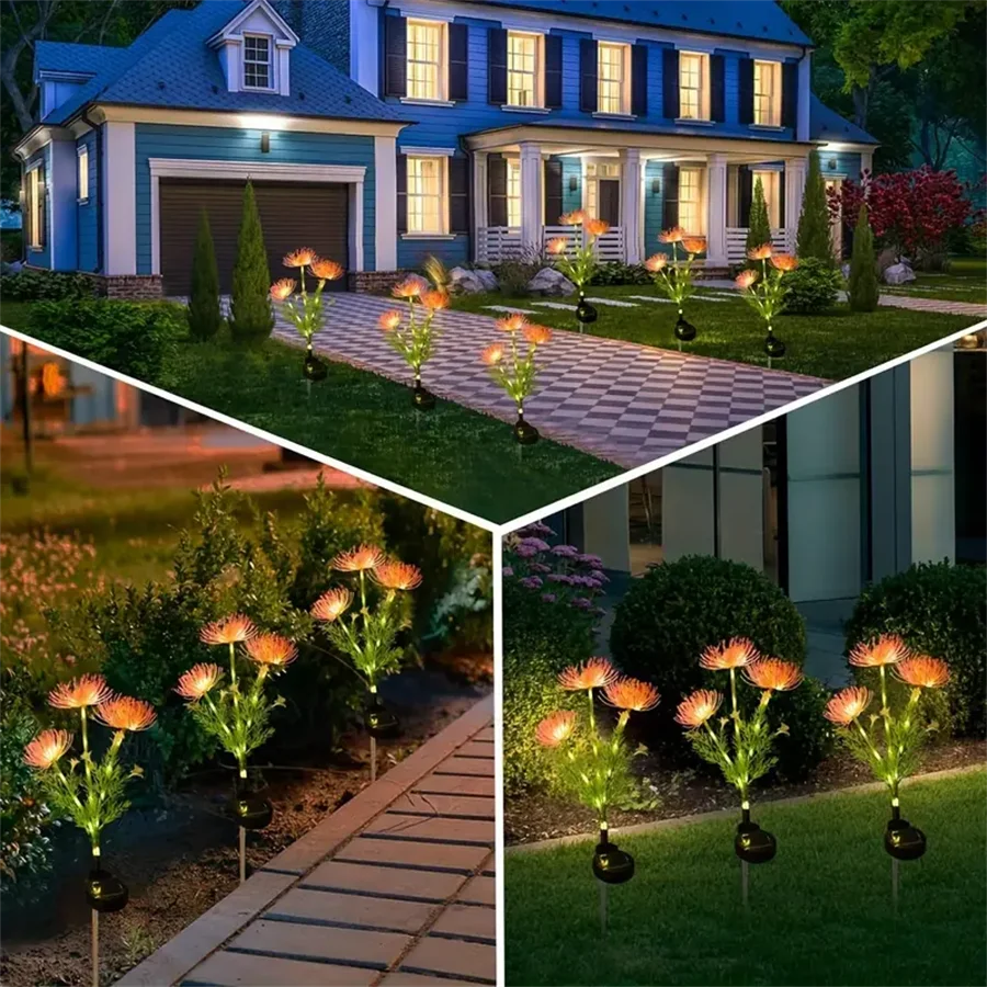 Solar Flower Lights Outdoor Waterproof Solar Garden Lighting For Garden Pathway Courtyard Decoartion