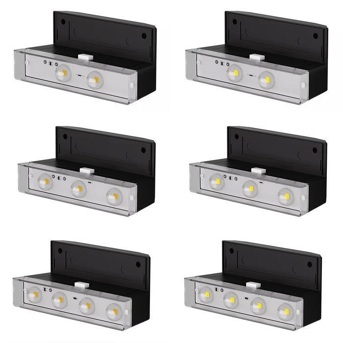 Solar Powered Wall Mounted LED Lights (2/3/4 LED) Automatic Night Lighting, Weather Resistant, Ideal for Outdoor Walls, Fences