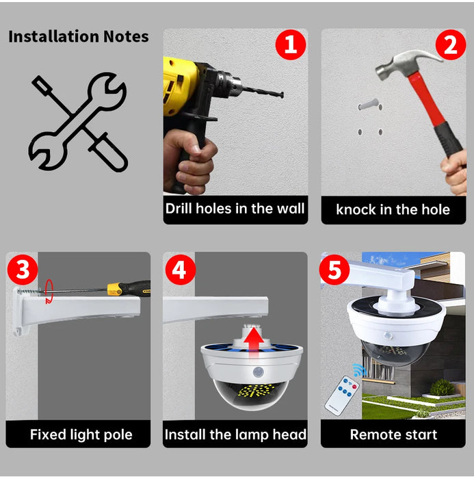 Solar Lights Outdoor Camera Lamp Anti-thief Home Courtyard PIR Motion Sensor Human Induction Outdoor Lighting