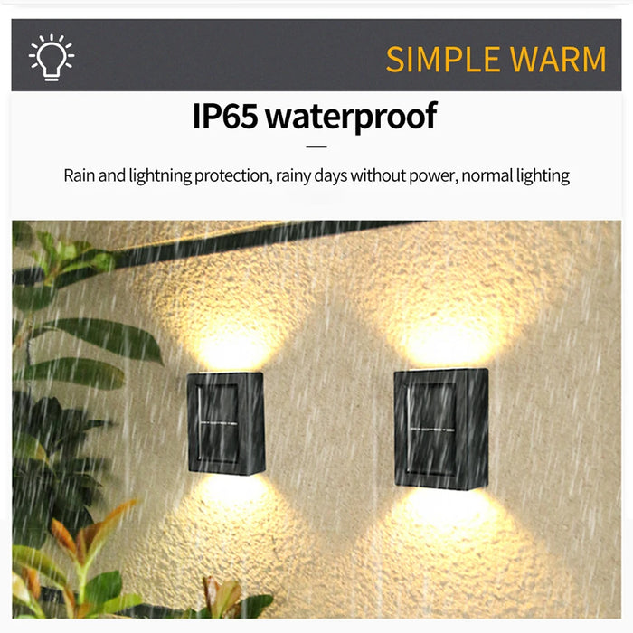 Solar Light Outdoor Up and Down Wall Washer Light Waterproof Solar Lamp For Garden Yard Porch Street Landscape Balcony Decor