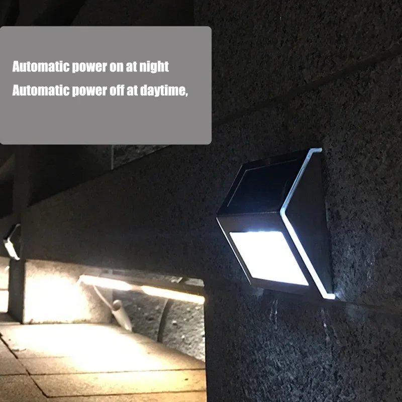 Solar Stainless Steel 3LED Step Light Waterproof Anti-corrosion and Environmental Protection Wall Light for Garden Fence Wall