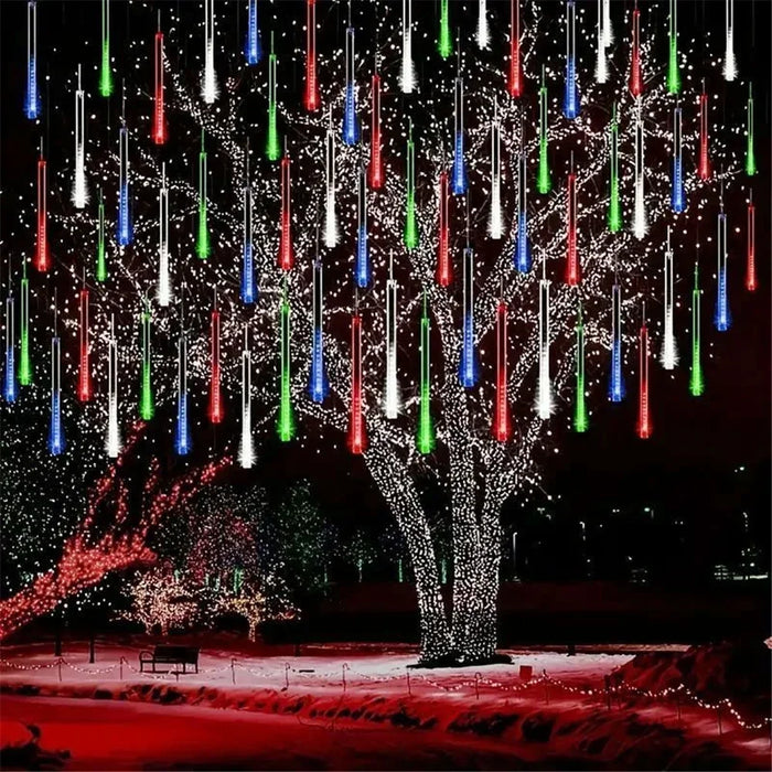 Outdoor Christmas Decoration 30/50cm Solar Meteor Shower Rain Holiday Light Led Light String for Tree Garden 8 Tube Fairy Light