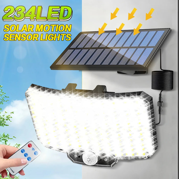 Solar Lights for Outside, Solar Light Outdoor with Motion Sensor Waterproof Wall Lamp for Yard Garage Solar Flood Security Light