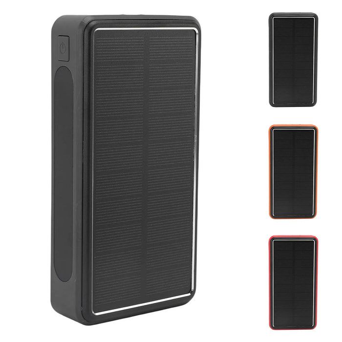 Solar Power Bank 50000mAh Aluminum Alloy USB Portable Charger Battery Pack with LED Light for Outdoor Camping Emergency