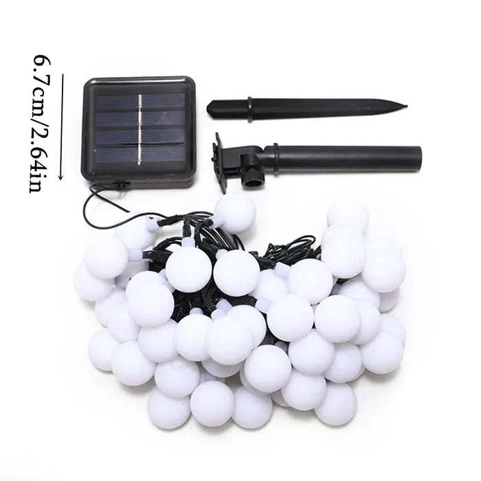 Christmas Decoration Garden Lights Outdoor LED Solar String Lights Round Ball Solar Globe Lights for Garden Patio Holiday Party