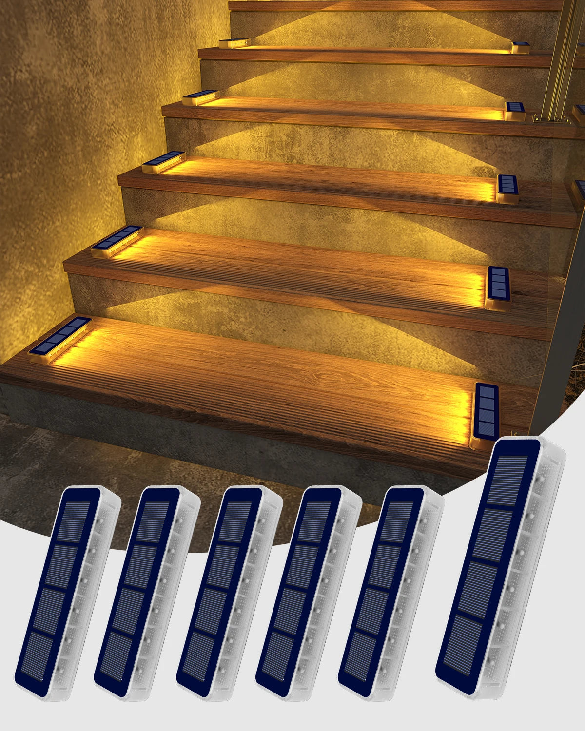 Solar LED Step Lights 4 Pack Outdoor IP68 Waterproof high Brightness Stairs Lamp With Lens Decor Lighting For Garden Deck Path