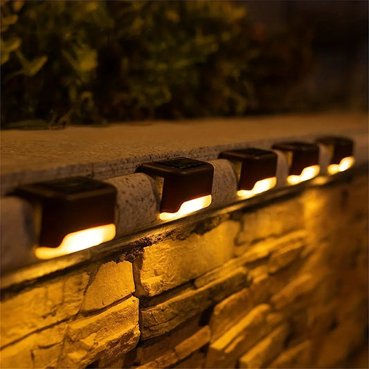 Solar Deck Lights Outdoor Waterproof LED Fence Lights Garden Step Lamp for Patio Stairs Railing Pathway Step Solar Lamp