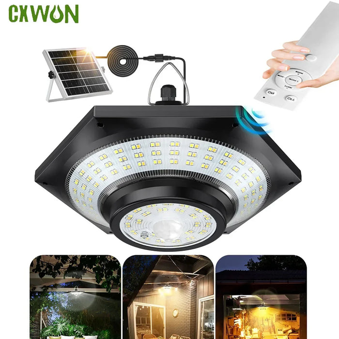 Solar Sensor Lights Dimmable for Barn Gazebo Yard with Waterproof Pendant Lights Indoor Outdoor Use Solar Garden Light