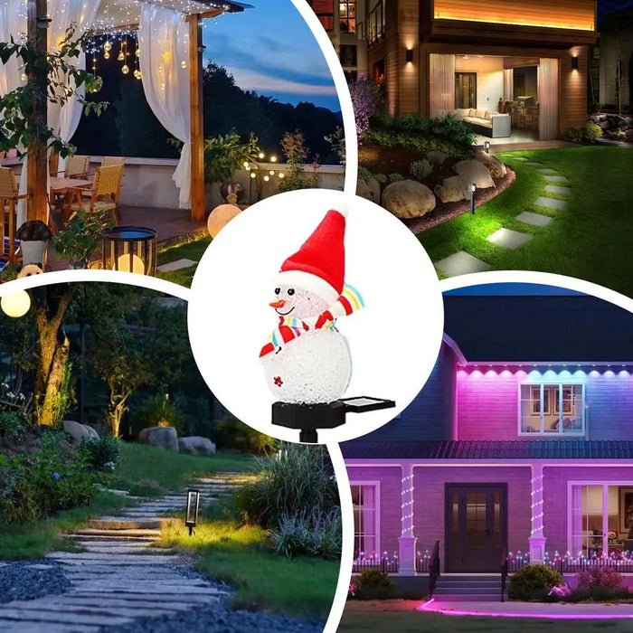 Snowman Stake Lights Solar Powered Snowman Lights Waterproof Solar Christmas Decorations Outdoor Solar Energy For Christmas