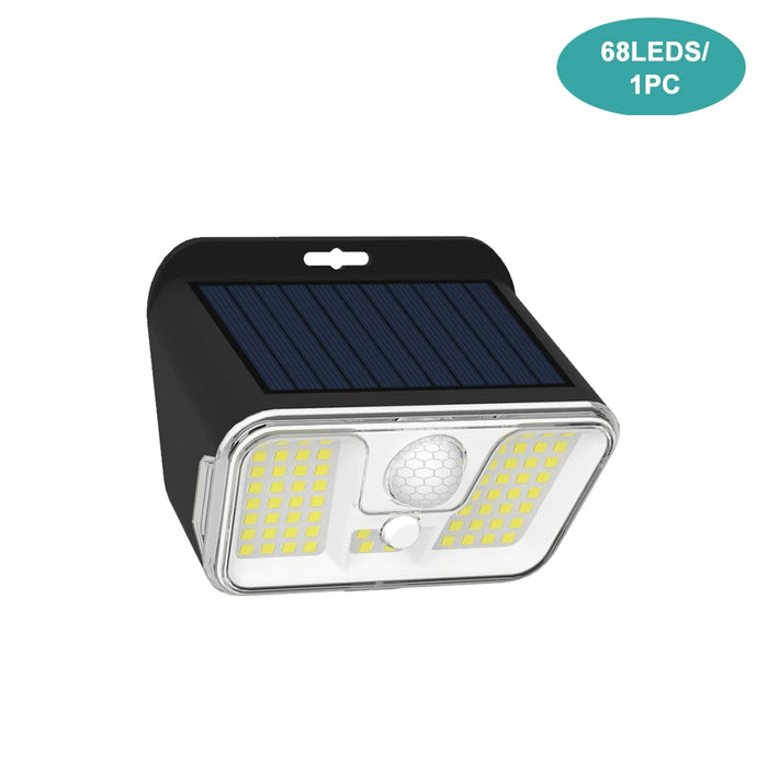 Solar Lights Outdoor Garden 68 LED Super Bright Solar Security Wall Lights Small Fence Light Motion Sensor Waterproof Door Yard