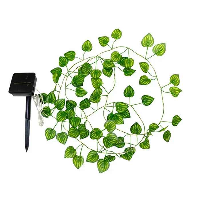 Solar Artificial Leaf LED String Lights Sunflower Maple Leaf Watermelon leaf Outdoor Light Up Garden Parterre Beach Decoration