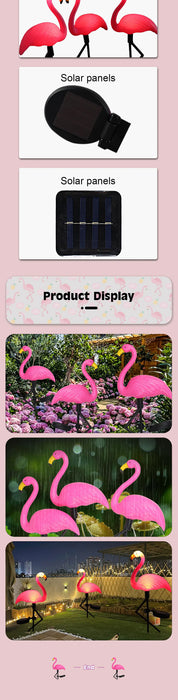 Solar Flamingo Light Outdoor Courtyard Decoration Garden Decor Stake Lights Waterproof LED Patio Walkway Light Lawn Lamp