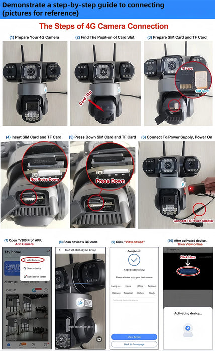 15MP 4G Solar Camera PTZ Outdoor CCTV Triple Lens Three Screen PIR Colour Night Vision Weatherproof V380 PRO Cameras
