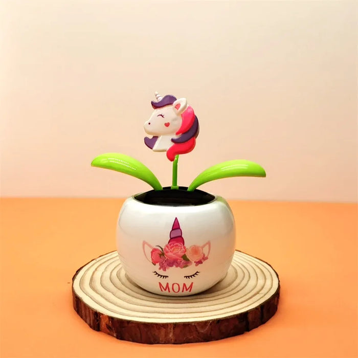 Solar Toys Cute Flower Butterfly Bee Swinging Doll Solar Car Ornament Creative Cartoon Flower Solar Desktop Ornament Decoration