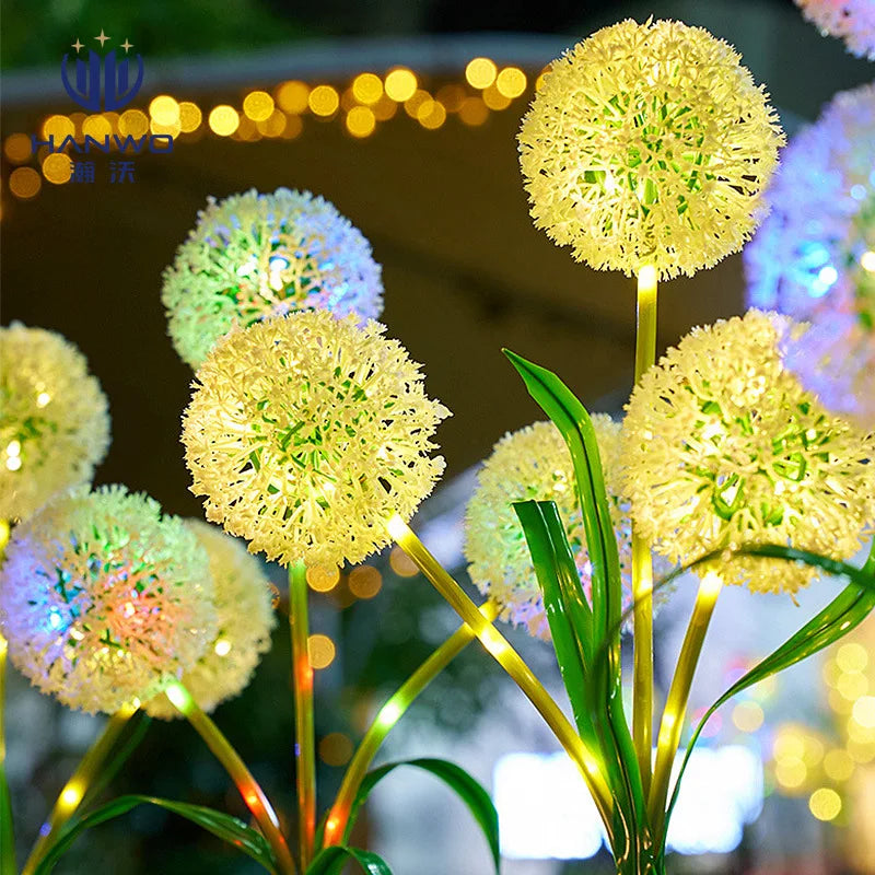 Garden Solar Dandelion Lights Outdoor Decor Light Waterproof Stake Lights For Yard Pathway Patio