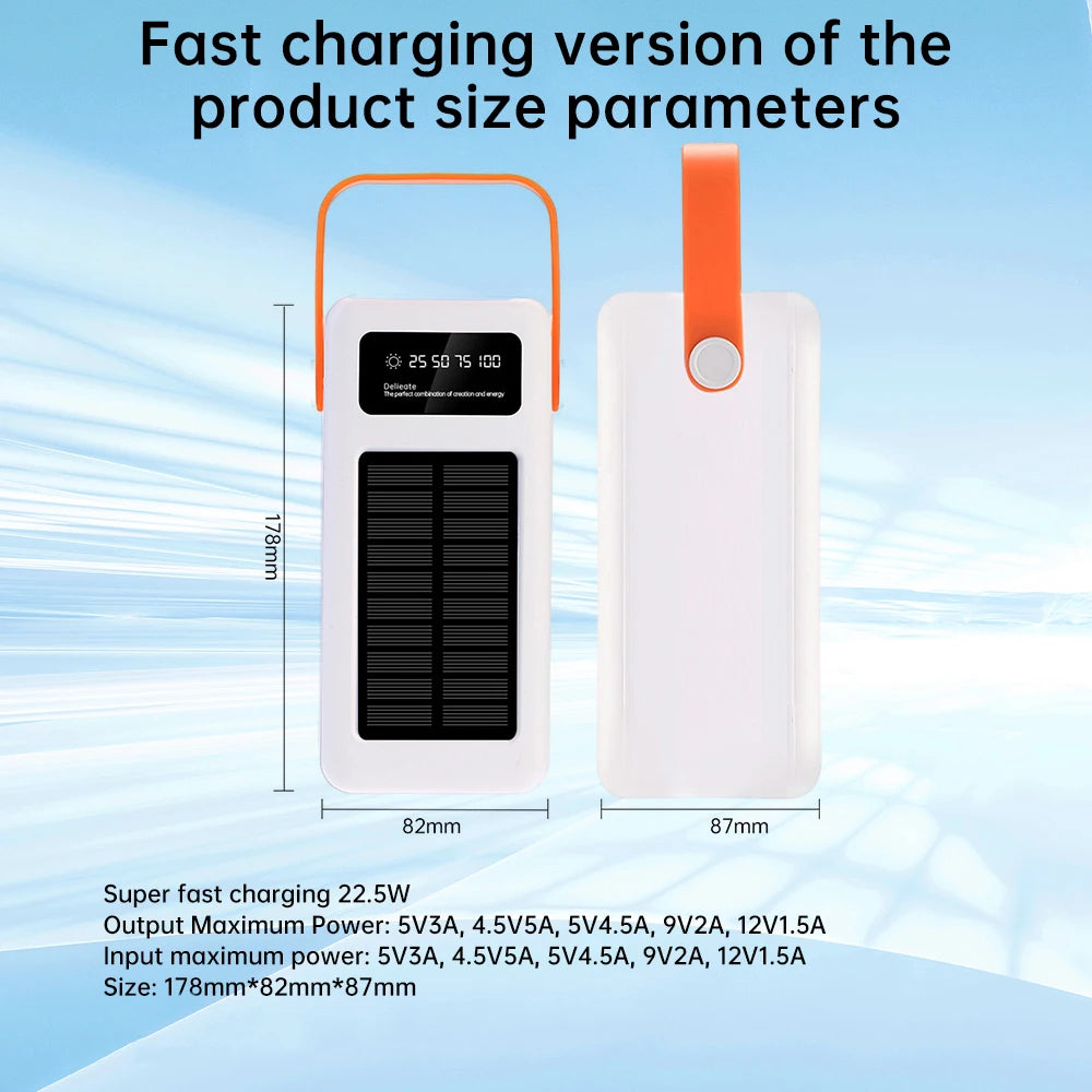 22.5W Fast Charging Mobile Power Supply Kit Solar 28-Cell 18650 Flat-Head Battery Power Bank No Welding, No Battery Included
