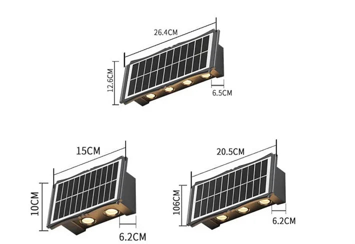 Solar LED Light Wall Lamp Outdoor Waterproof High Brightness Up And Down Luminous Lighting for Outdoor Garden Decoration