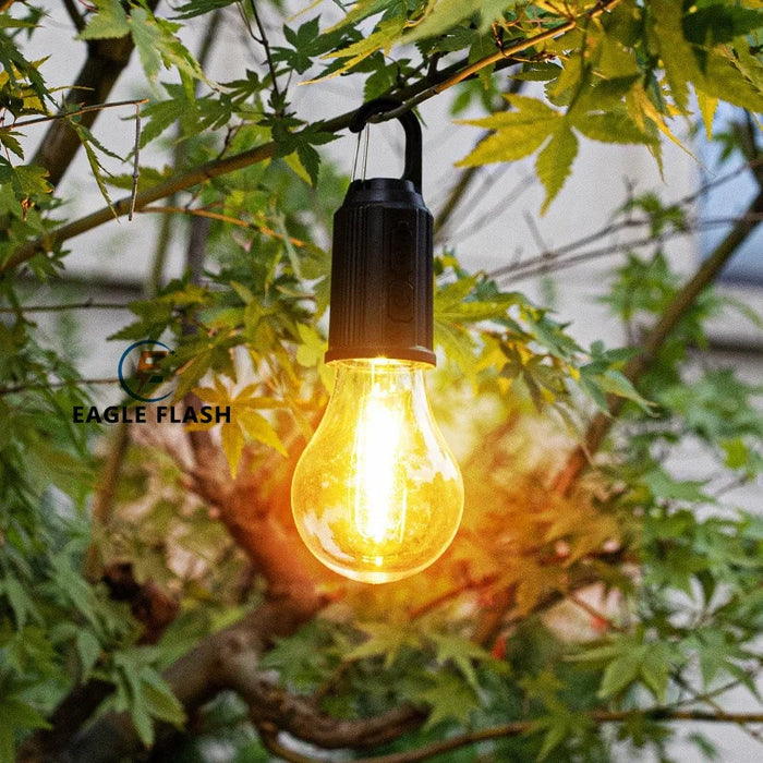 Outdoor solar camping lights, decorative light bulbs, charging hooks, retro tent lights, atmosphere lights for campsites tungste