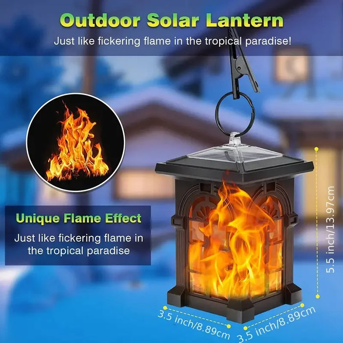 2pcs/4pcs Mini Solar Lantern, Solar Outdoor Lights With Flickering Flame Outdoor Lighting Halloween Decorations, Mini Solar Powe