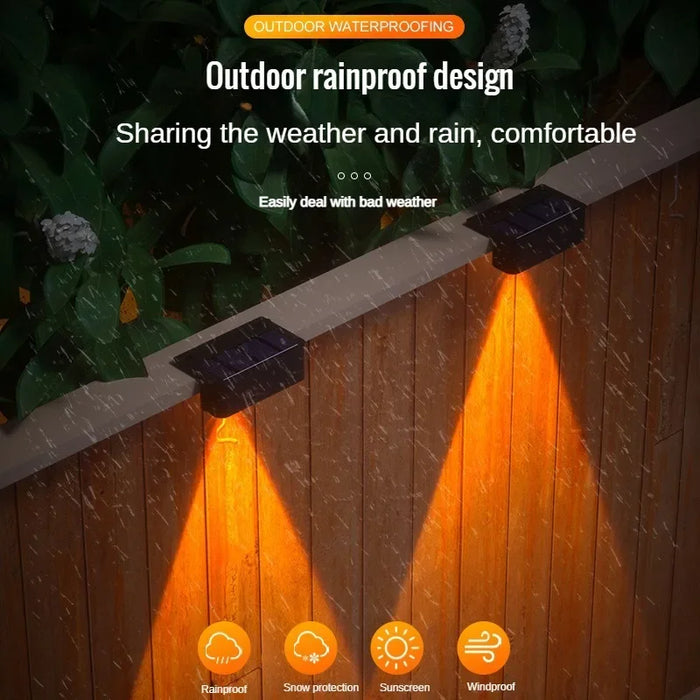Solar Wall Lights Outdoor Square Solar Wireless Wall Mount Lights IP65 Waterproof Outdoor Wall Lamps Decorative for Garden