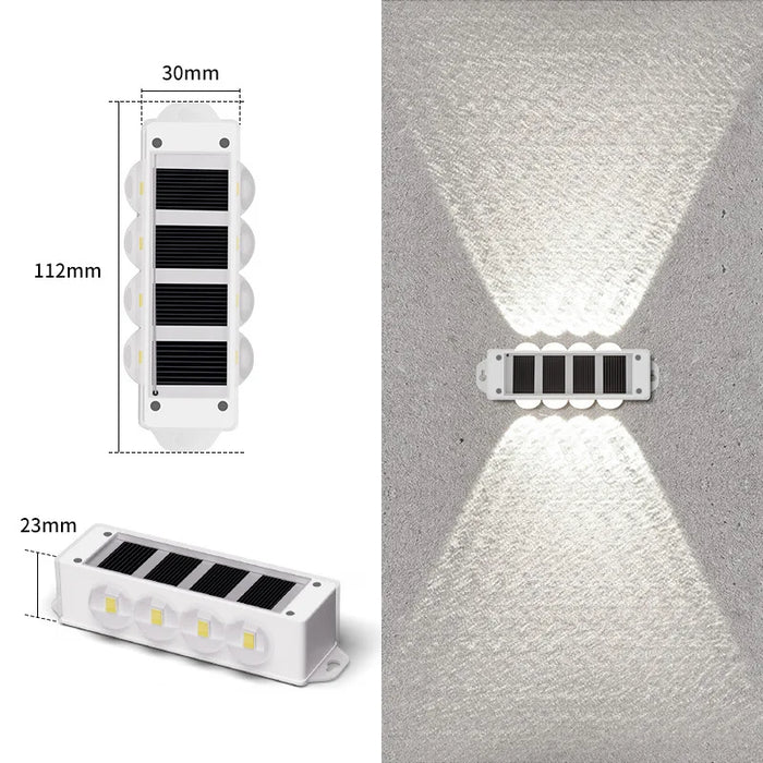 Solar Powered Wall Lights Outside Up and Down Fence Mount Outdoor Decorative Waterproof Lamp for Porch Deck Patio Yard Garden