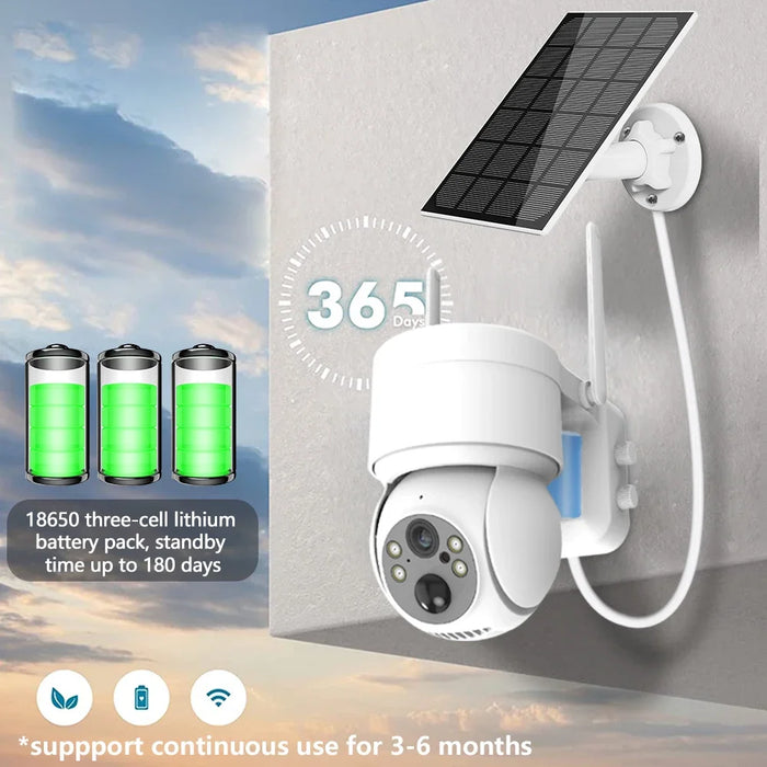 Solar WIFI Camera Outdoor 4MP Video Surveillance Wireless IP Camera With 7800mAh Recharge Battery PIR Human Detecte Security Cam