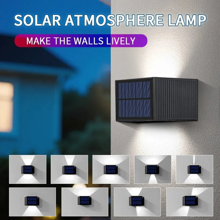 Modern Solar Wall Light 10W COB IP65 Waterproof LED Outdoor Wall Lamps for Courtyard Garden Enclosure Fence Atmosphere Decor
