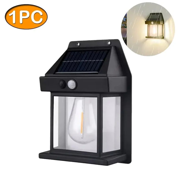 Solar Wall Lights Outdoor Tungsten Waterproof Wireless Motion Sensor Security Lamps Dusk to Dawn Lighting for Garden 1PCS NEW