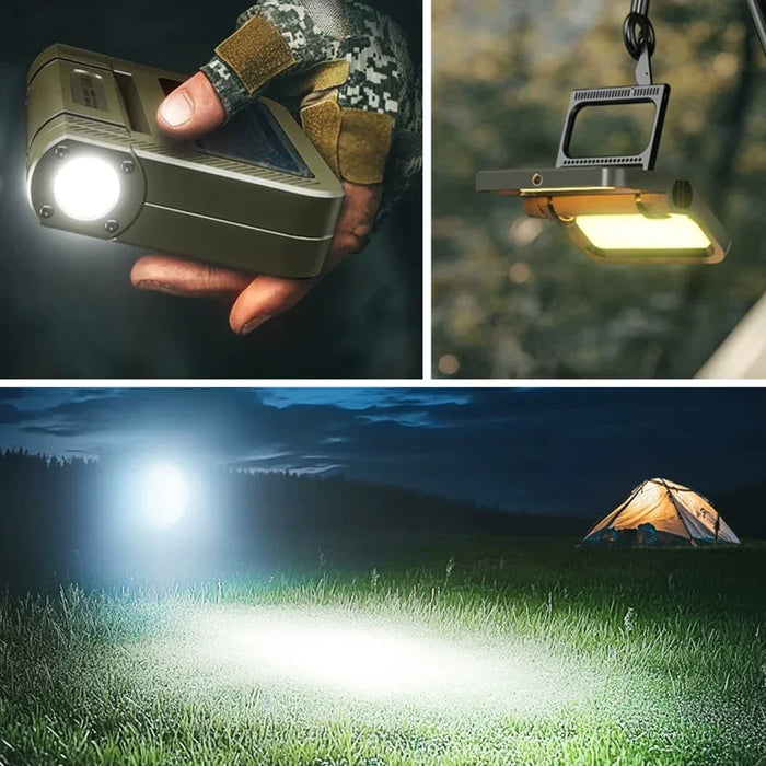 Solar LED Camping Light 5000mAh Portable USB Rechargeable Tent Lamp 5 Mode Torch Emergency Outdoor Waterproof  Hanging Lantern