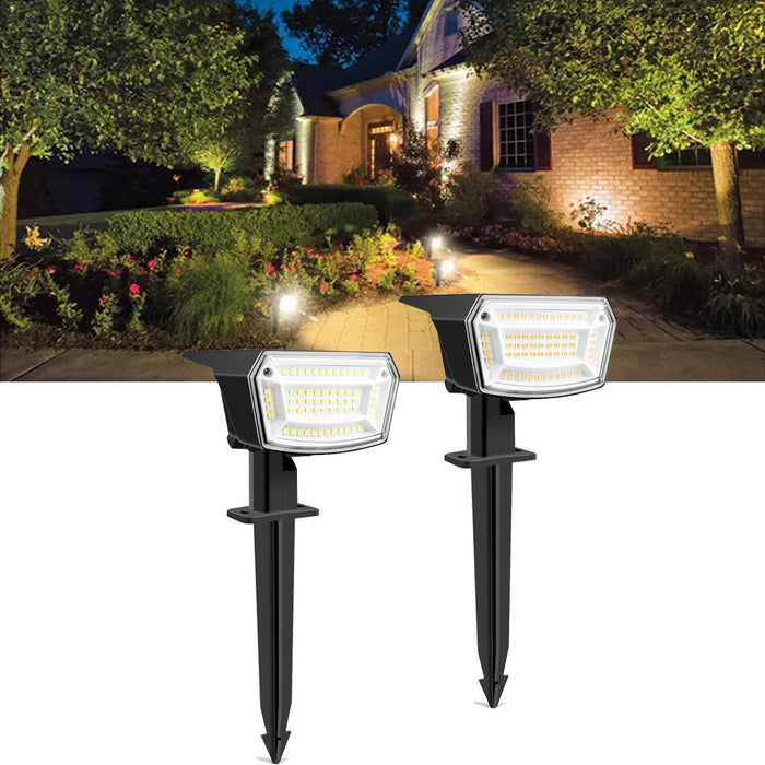 Solar Landscape Spot Lights Outdoor 3 Brightness Modes 2 in 1 Wireless Waterproof Outdoor Solar Spotlights for Wall Yard Patio