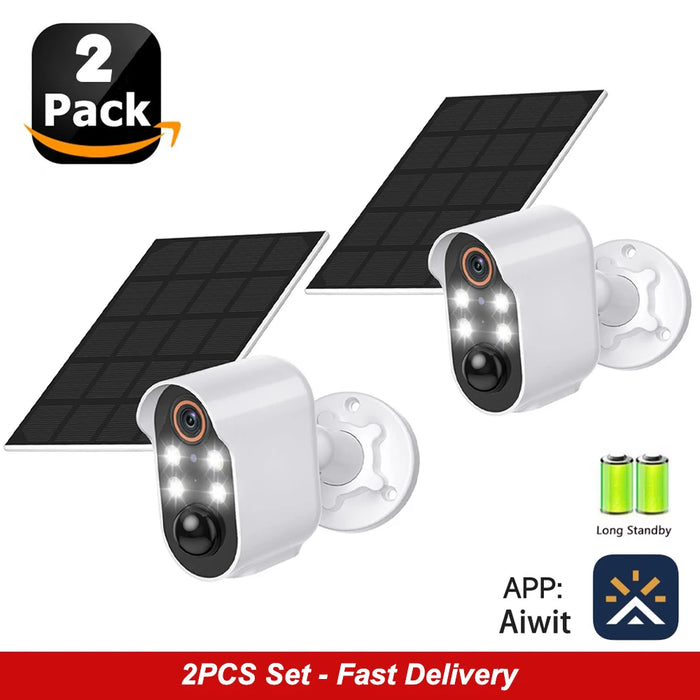 Solar WIFI IP Camera WiFi PTZ Camera 2MP HD Outdoor Wireless Solar IP Camera 1080P Video Surveillance Camera Long Time Standby
