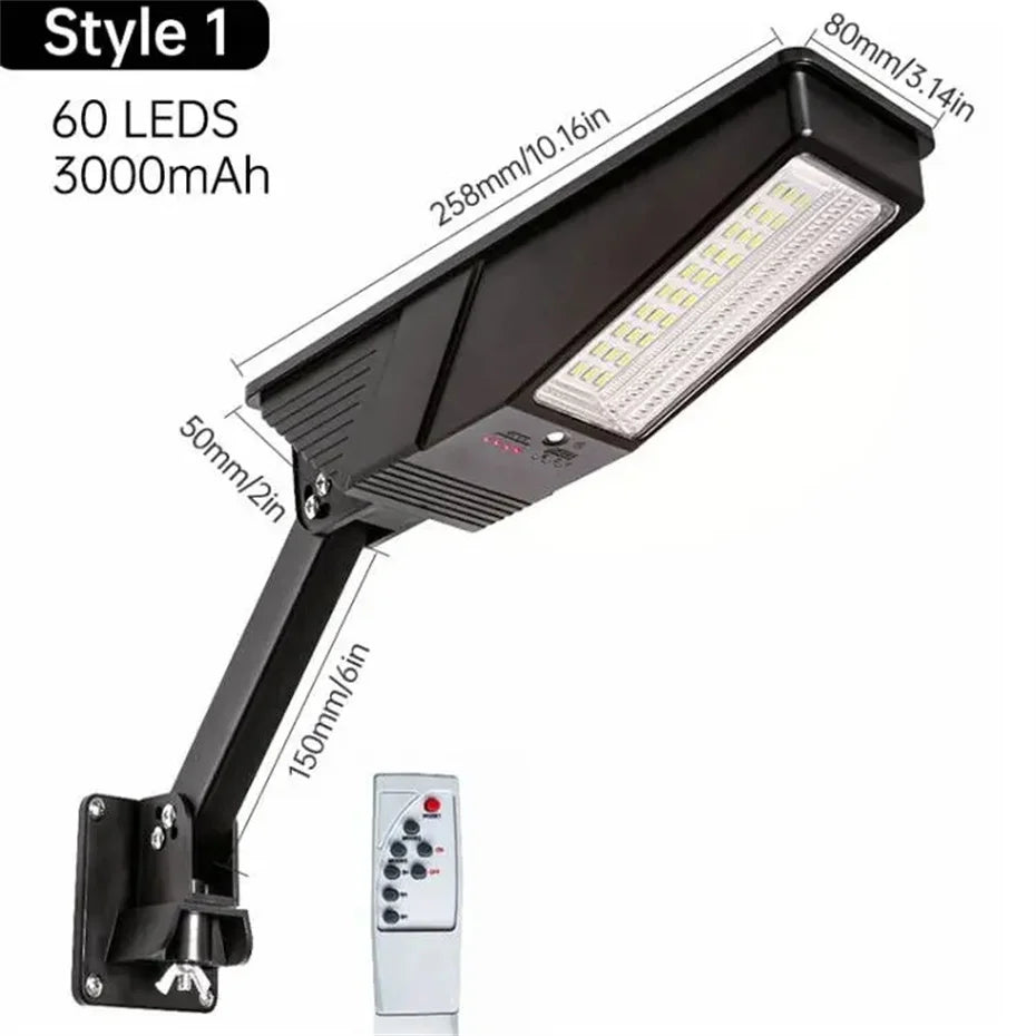 LED Solar Light With Remote 3 Working Mode Solar Street Light Super Bright Outdoor Garden Waterproof Motion Sensor Solar Lamp